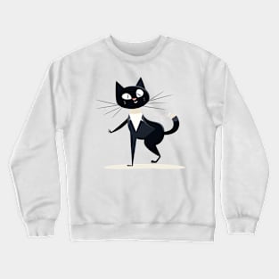 Funny Dancing Black Cat Crewneck Sweatshirt